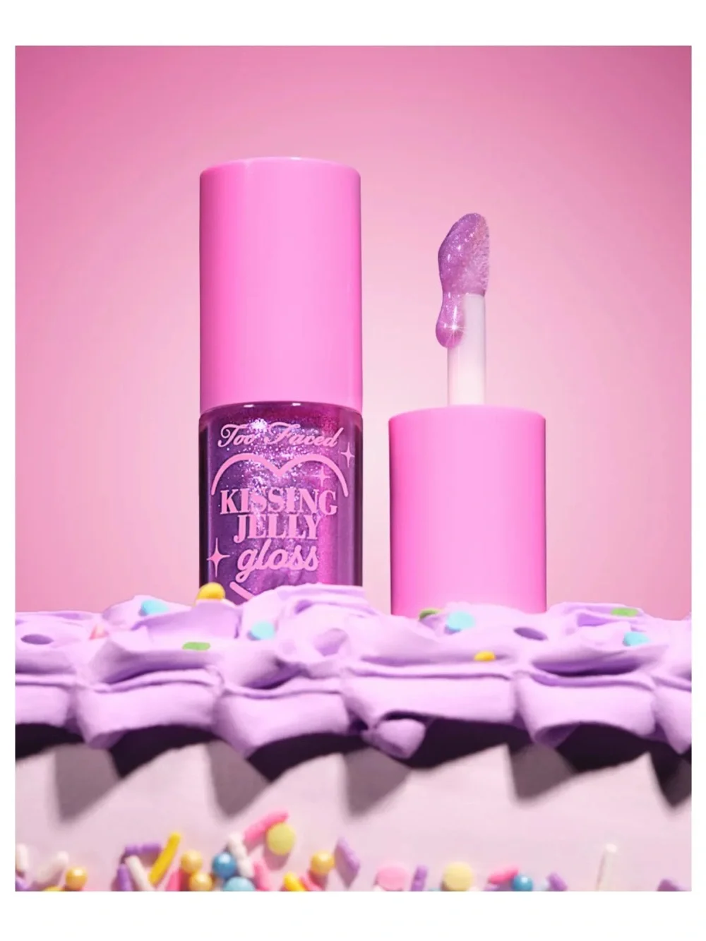 Too Faced Kissing Jelly Gloss Juicy Lip Oil Gloss Hybrid: Birthday Kiss